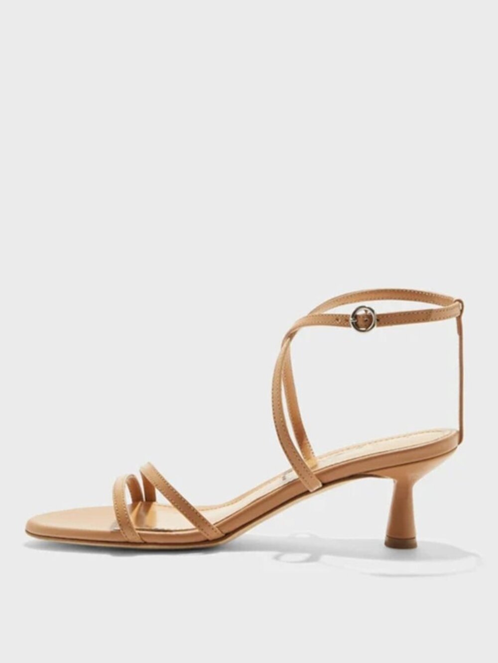 $600 AEYDE MAEVE NAPPA LEATHER HAZELNUT BROWN HEEL STRAPPY 40 (DD15)